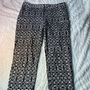 Laundry Shelli Segal Black and White Print Pants Size 10